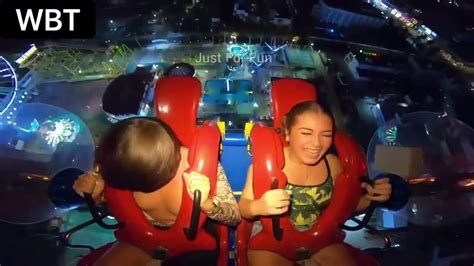 nip slips on the slingshot|Excellent Nip Slip on Slingshot ride [5:30] .